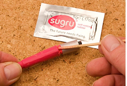 Filling the cone with Sugru