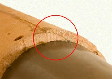Mouthpiece cork rear joint line